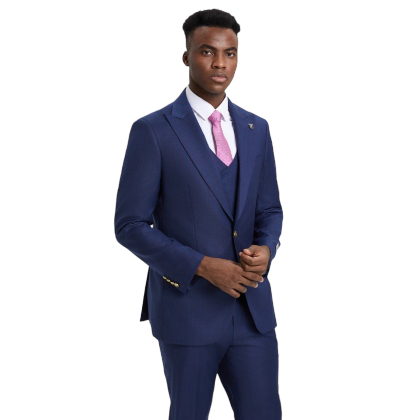 STACY ADAMS: Plaid 3pc. Suit SM165H1