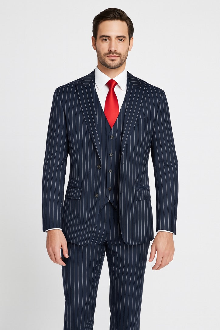 CELINI: Pinstripe 3pc. Suit 160365