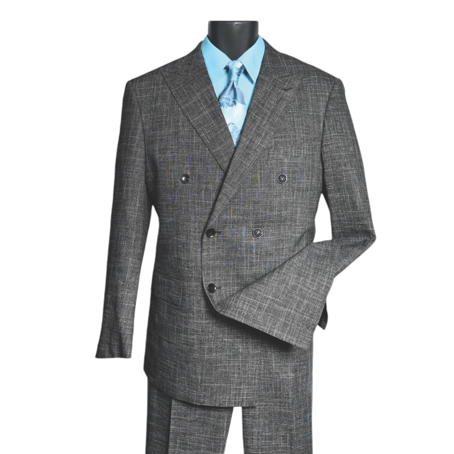 MAZARI: 2pc Plaid Double Breast Suit 2336