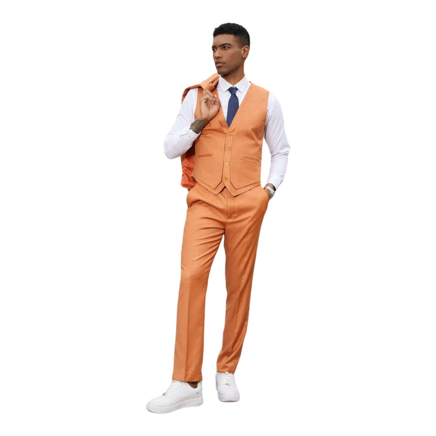 STACY ADAMS: Solid Texture 3pc. Suit SM156H1
