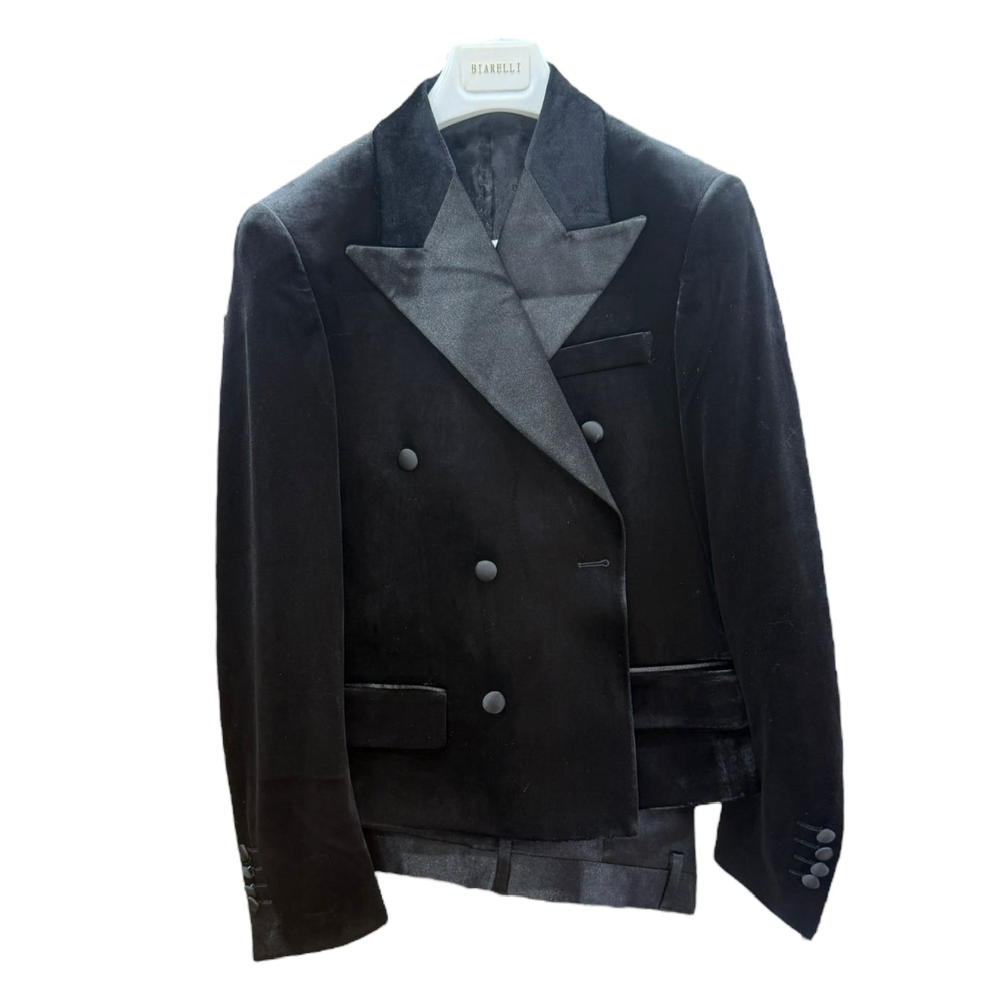 BIARELLI: 2PC.VELVET CROP SLIM FIT SUIT BLX-5022