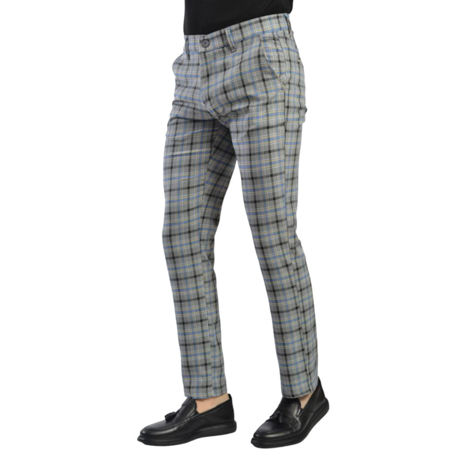 DJ Plus: Plaid Skinny Dress Pants ON69 Grey / 46 DJ Plus: Plaid Skinny Dress Pants ON69 Grey / 46