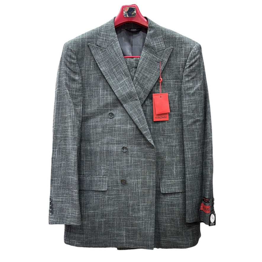 MAZARI: 2pc Plaid Double Breast Suit 2336