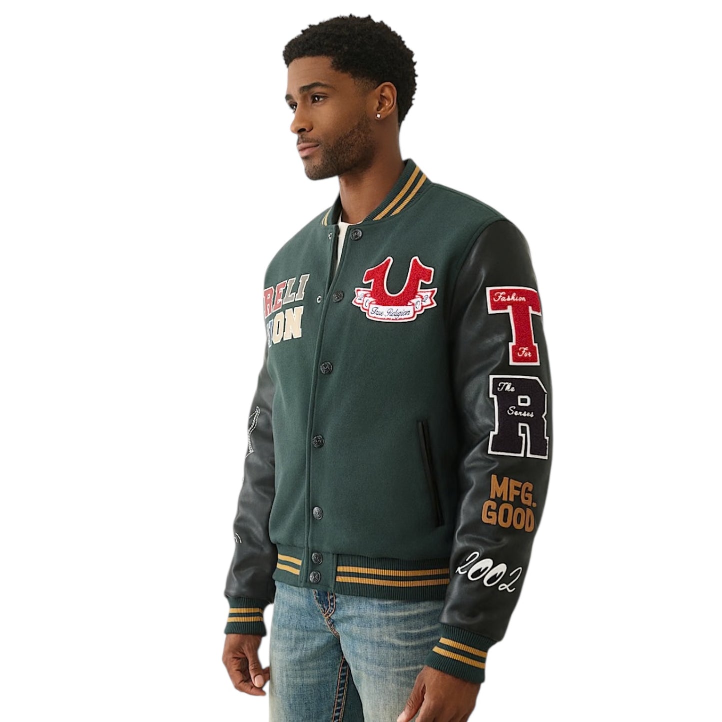 TRUE RELIGION: Vintage Cat Varsity Jacket 109790
