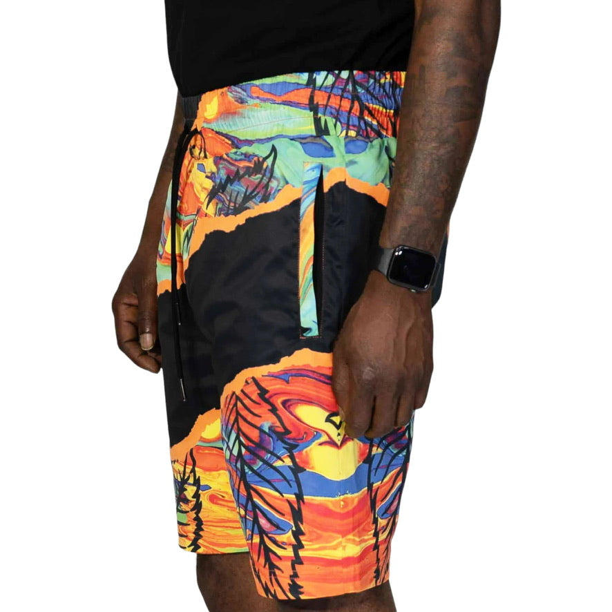 BLAC LEAF: Lava AOP Nylon Shorts 101