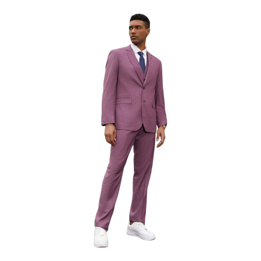 STACY ADAMS: Solid Texture 3pc. Suit SM156H1