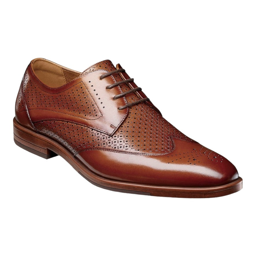 Stacy Adams Asher Wingtip Lace Up Men's Shoes Leather Cognac 25653-221 Stacy Adams Asher Wingtip Lace Up Men's Shoes Leather Cognac 25653-221