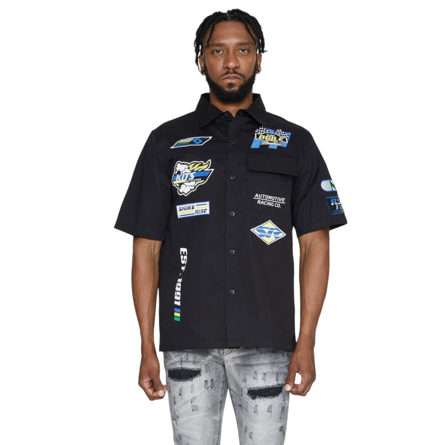 SMOKE RISE: Racing Polished Twill Shirts WH23585