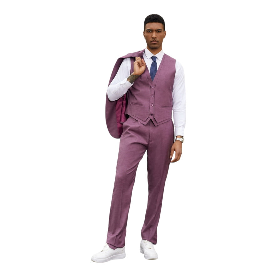 STACY ADAMS: Solid Texture 3pc. Suit SM156H1