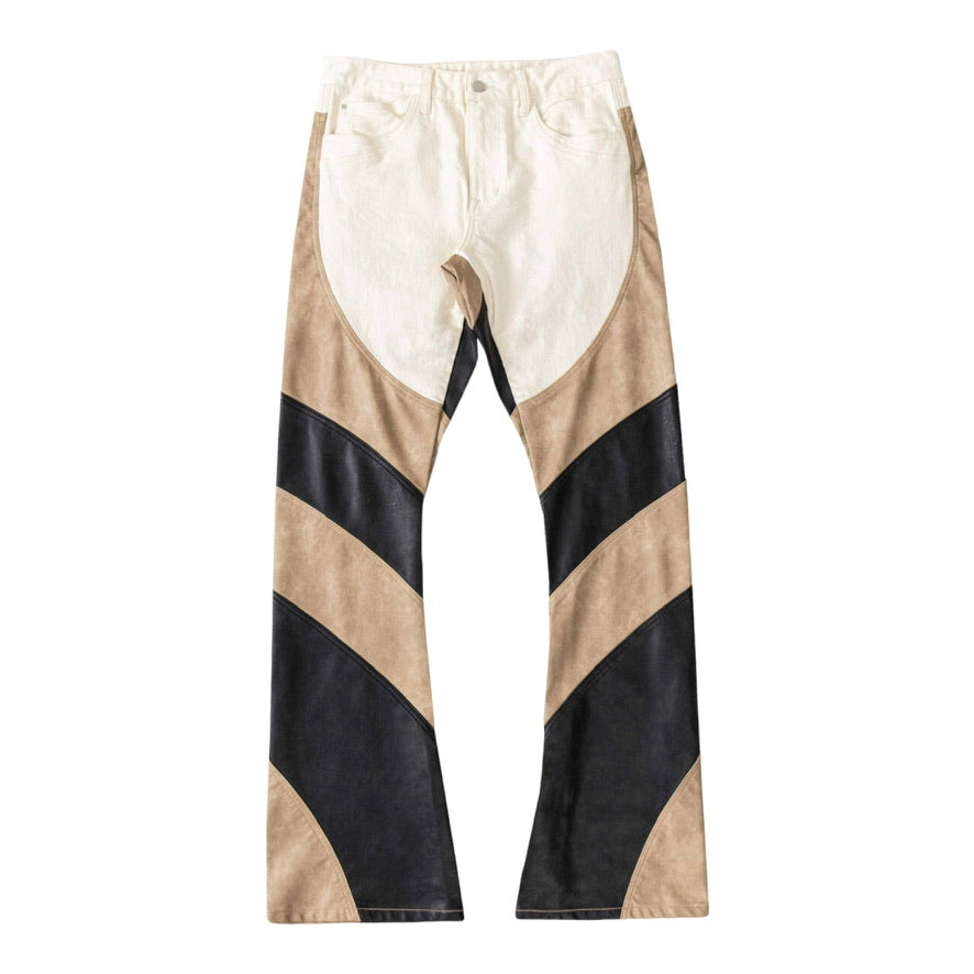 FIRST ROW: Leather Mix Stacked Pants FRP3003