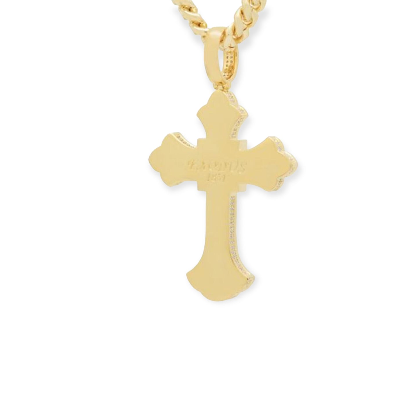 KING ICE: Fleur De Lis Cross Necklace