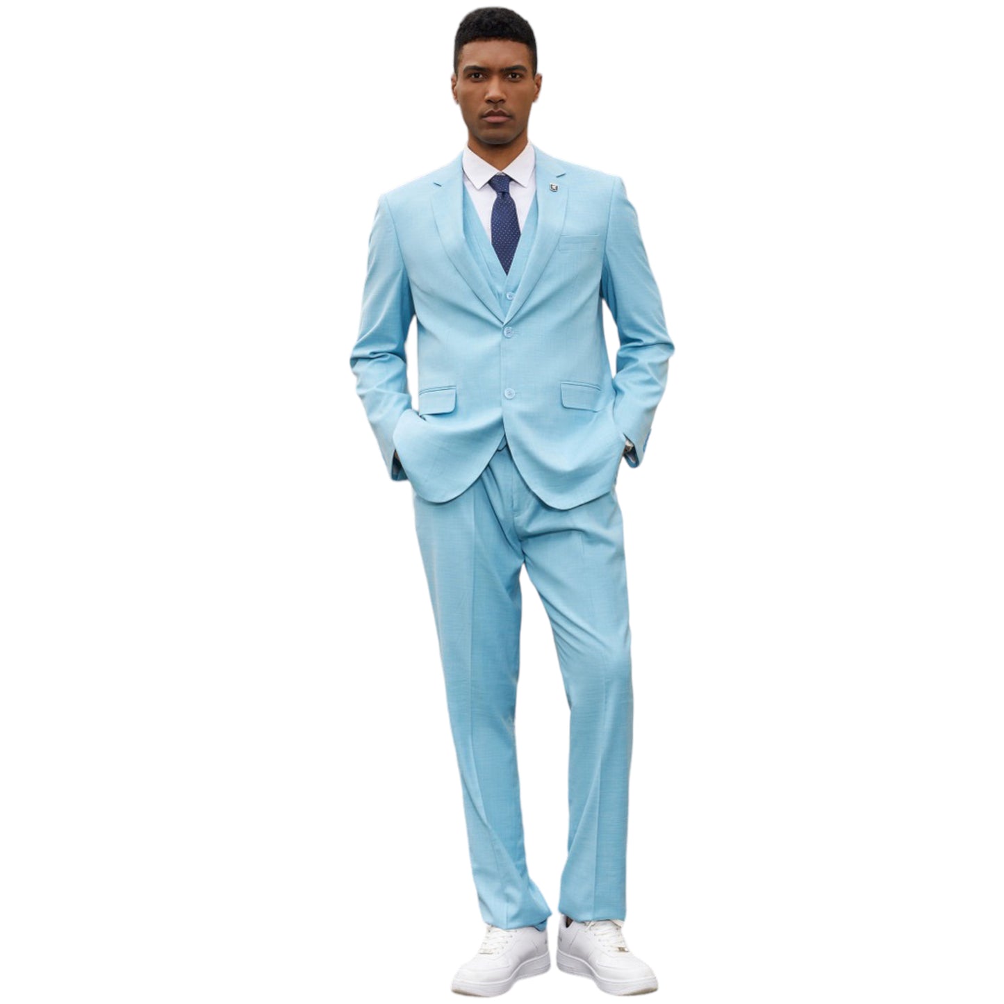STACY ADAMS: Solid Texture 3pc. Suit SM156H1