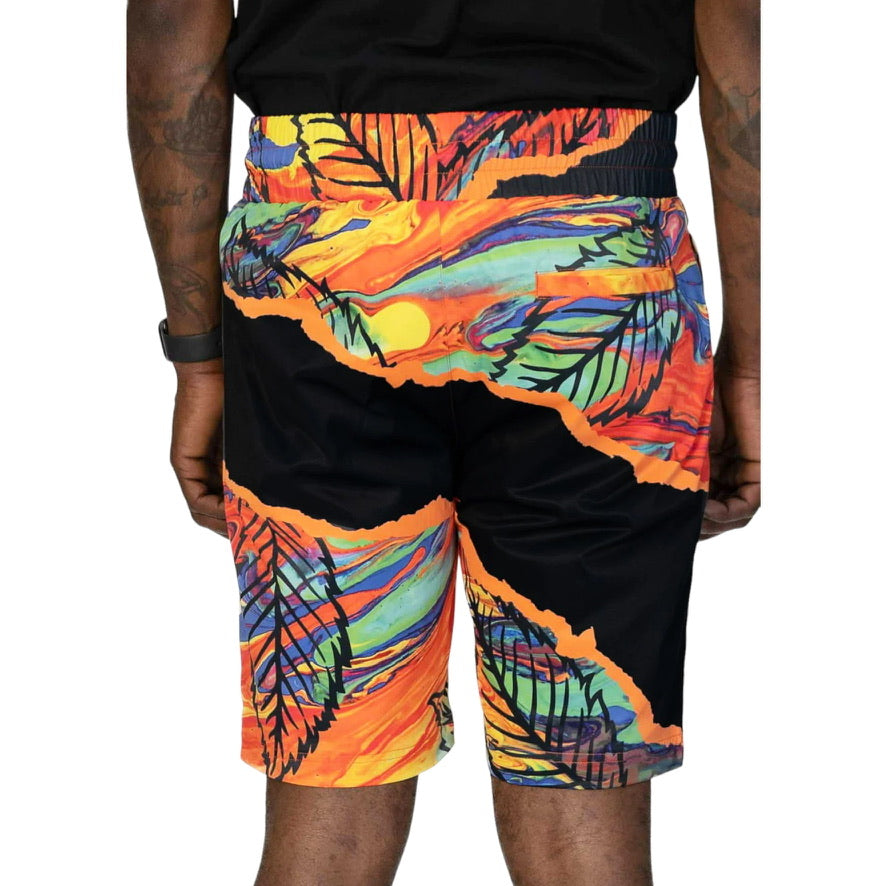 BLAC LEAF: Lava AOP Nylon Shorts 101