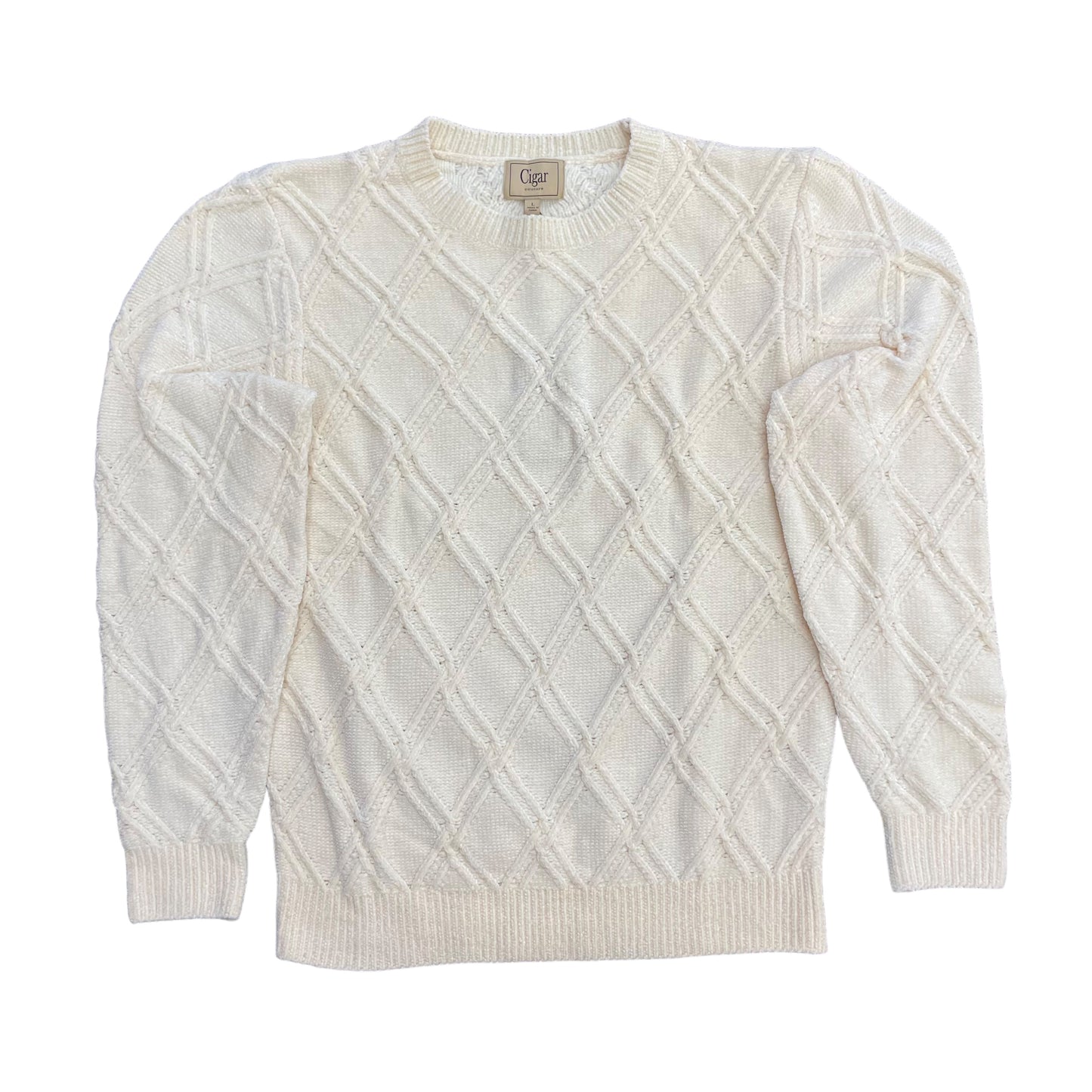 CIGAR COUTURE: Chenille Crew Neck Sweater CH-401