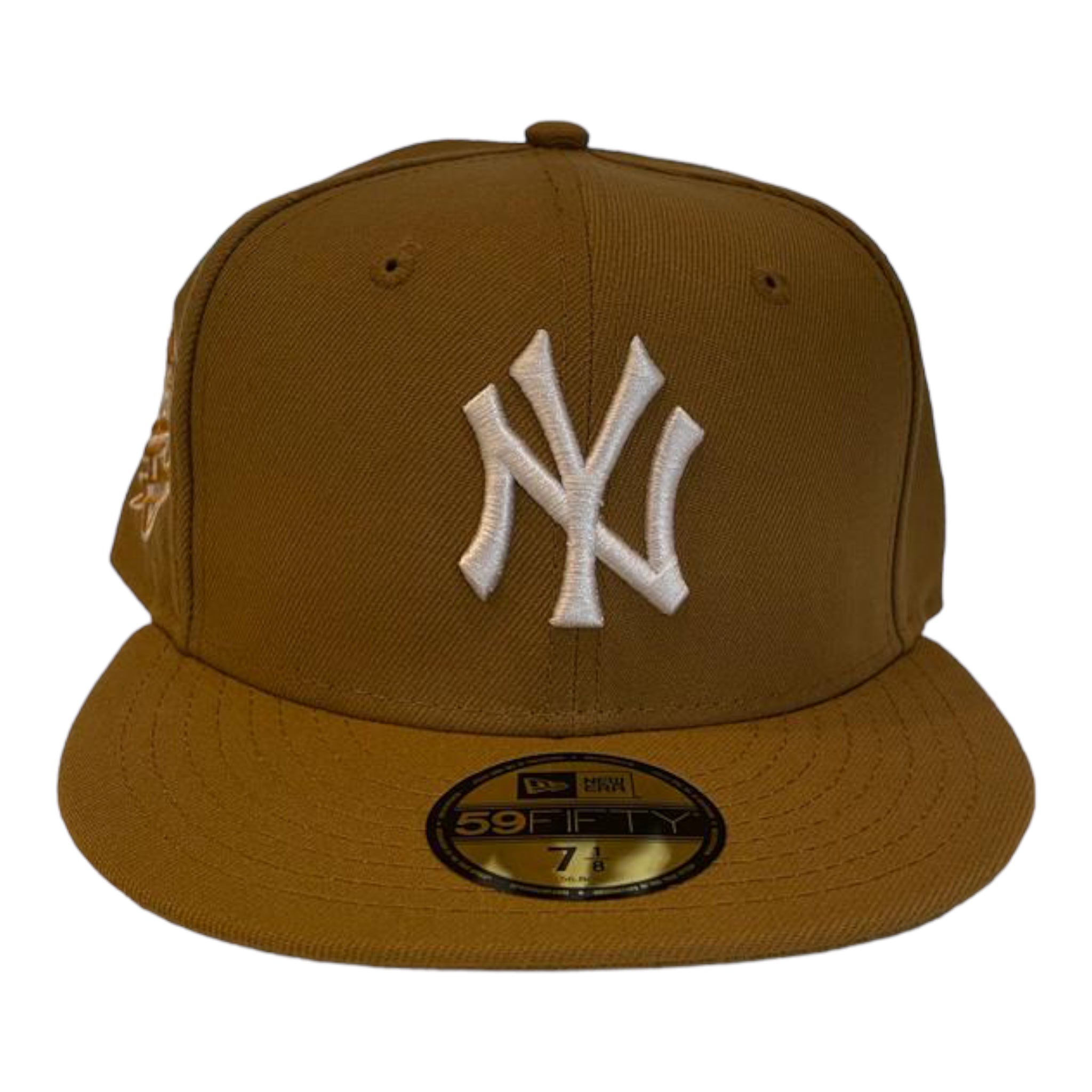 new era × briwn Yankees stripe cap 7 3/8 New Era New York Yankees Genuine 100% Leather Deadstock