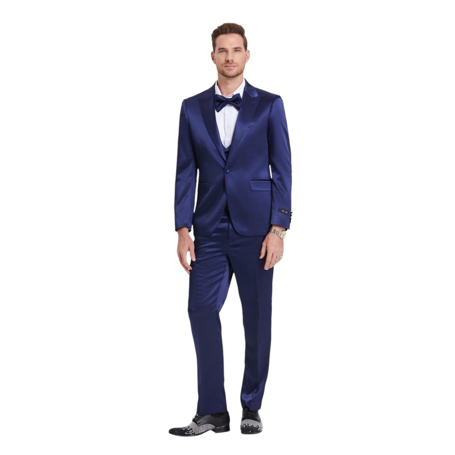 TAZZIO: Sharkskin 3pc Skinny Fit Suit M390SK-5
