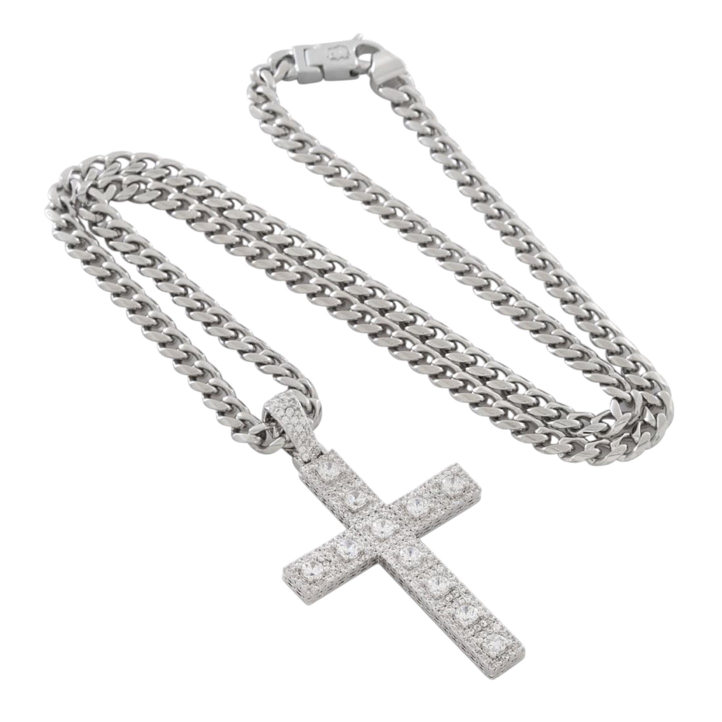 KING ICE: Cross of Centrality Necklace