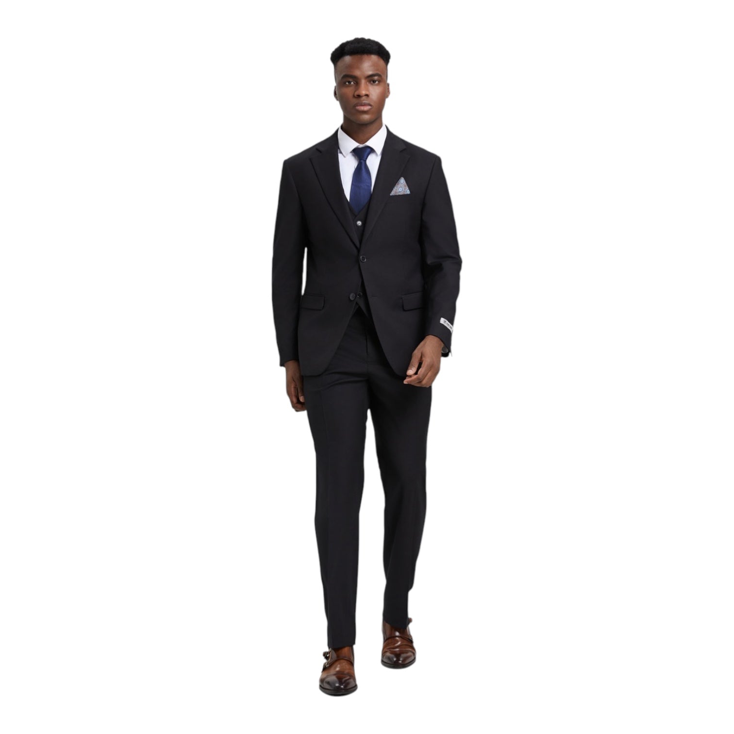 STACY ADAMS: Solid 3 Piece Modern Fit Suit SM282-01