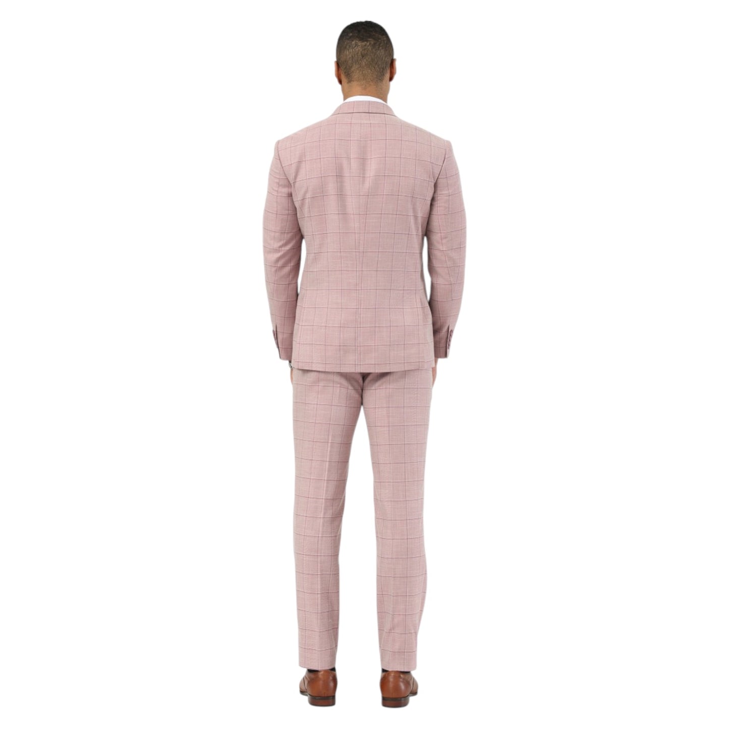 STACY ADAMS: Windowpane Double Breast 2pc. Suit SM205H1