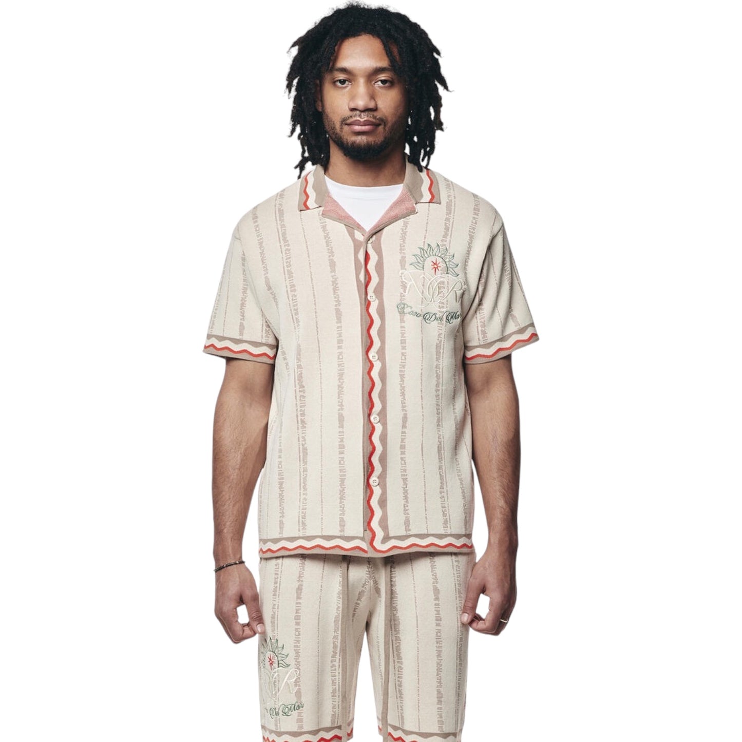 SMOKE RISE: Jacquard Knit Short Set 24271
