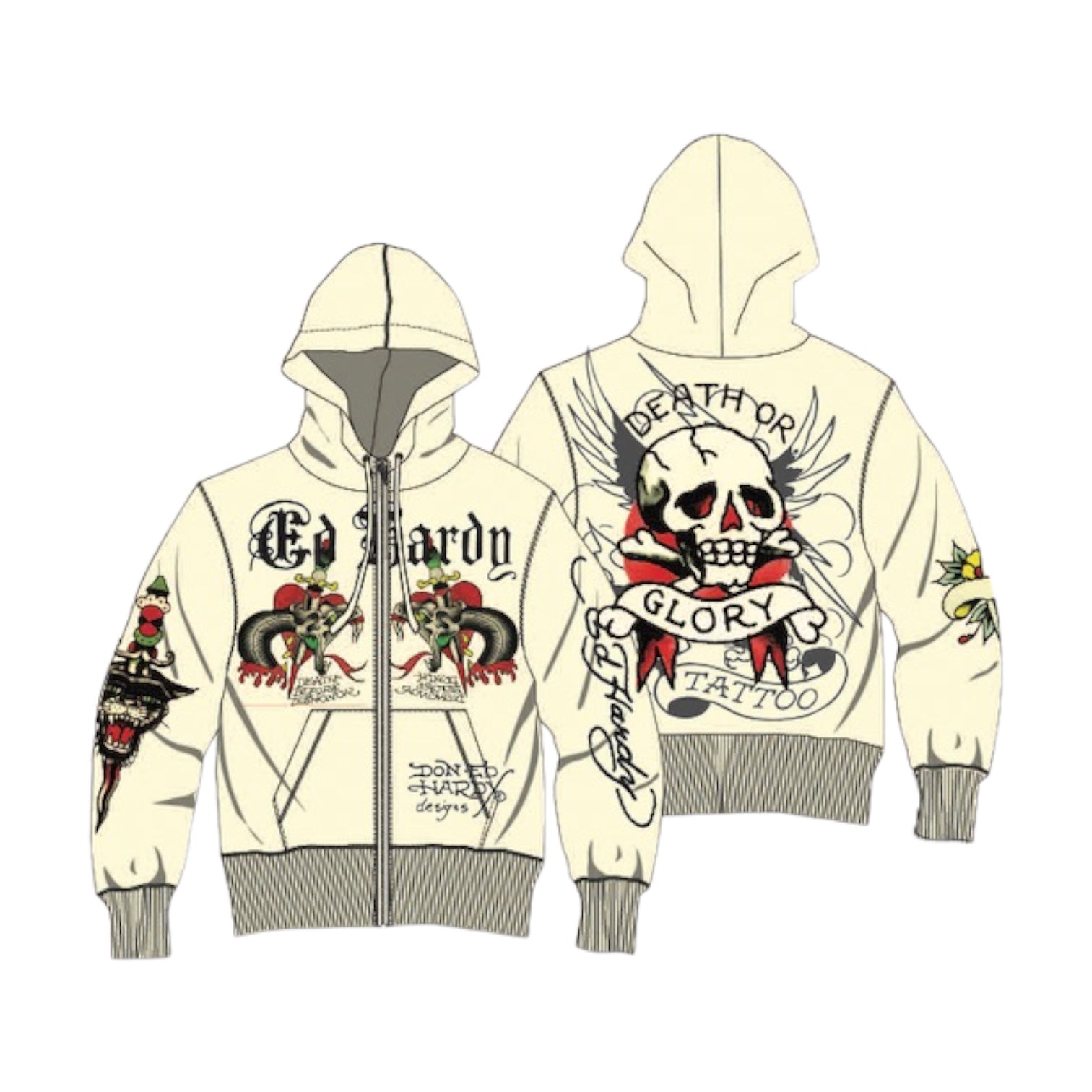 ED HARDY: Glory Skull Hoodie – On Time Fashions