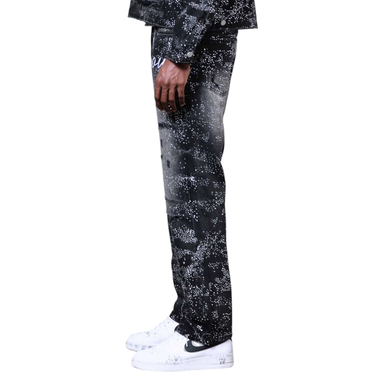 FIRST ROW: Rhinestone Ripped Denim FRD2237
