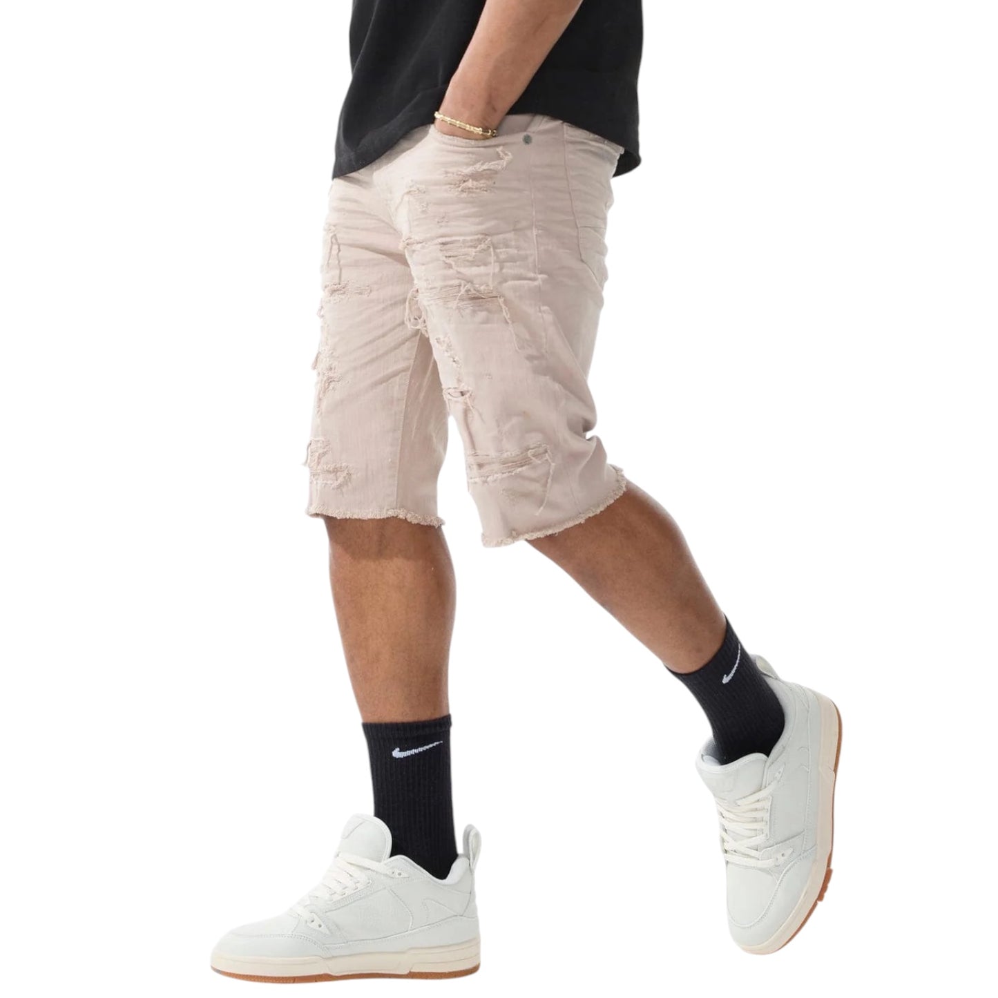 JORDAN CRAIG: Shredded Denim Shorts J3219