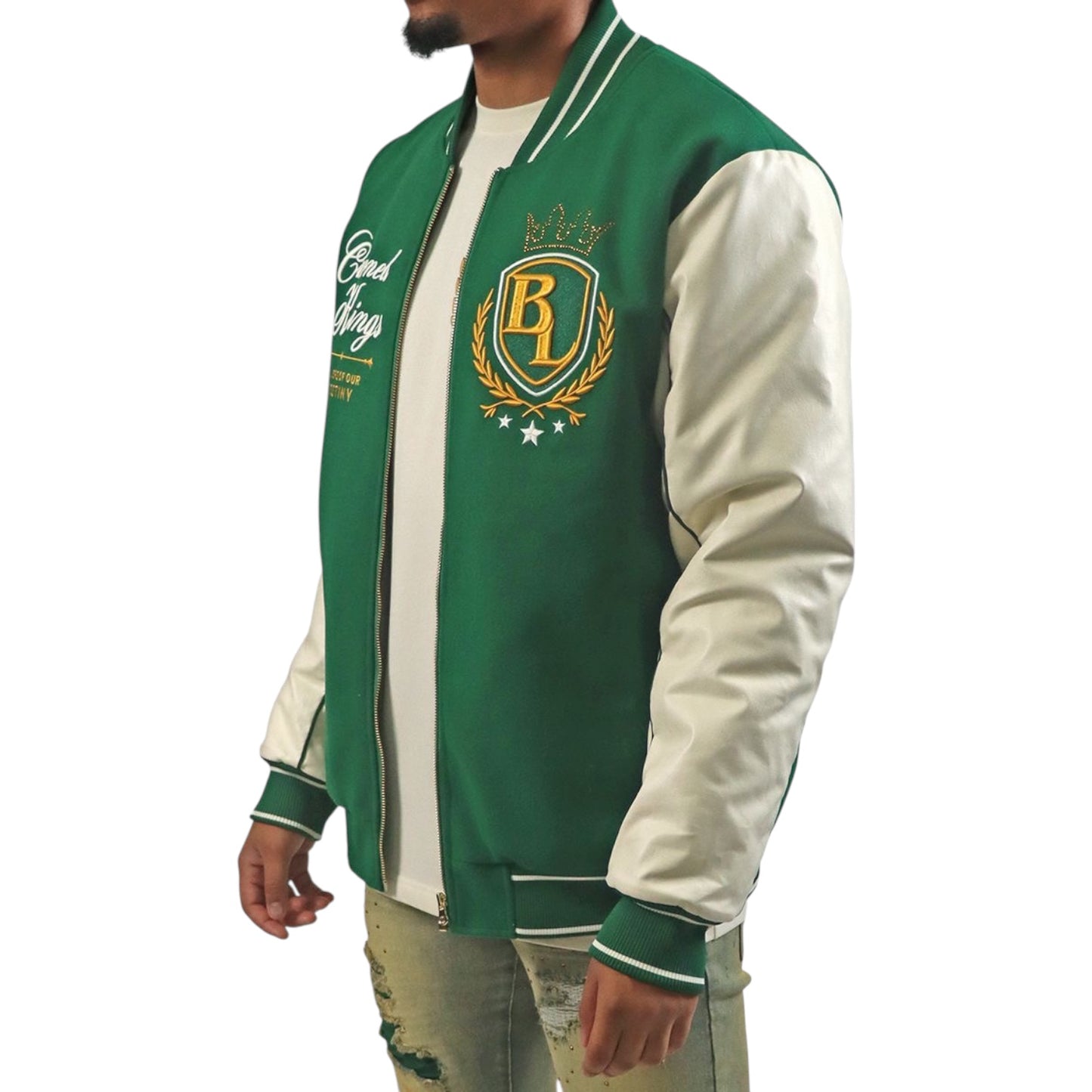 BLAC LEAF: Crowned Kings Varsity Jacket 100
