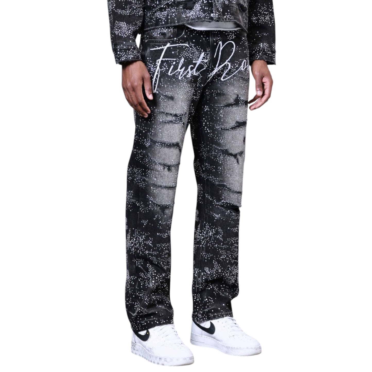 FIRST ROW: Rhinestone Ripped Denim FRD2237