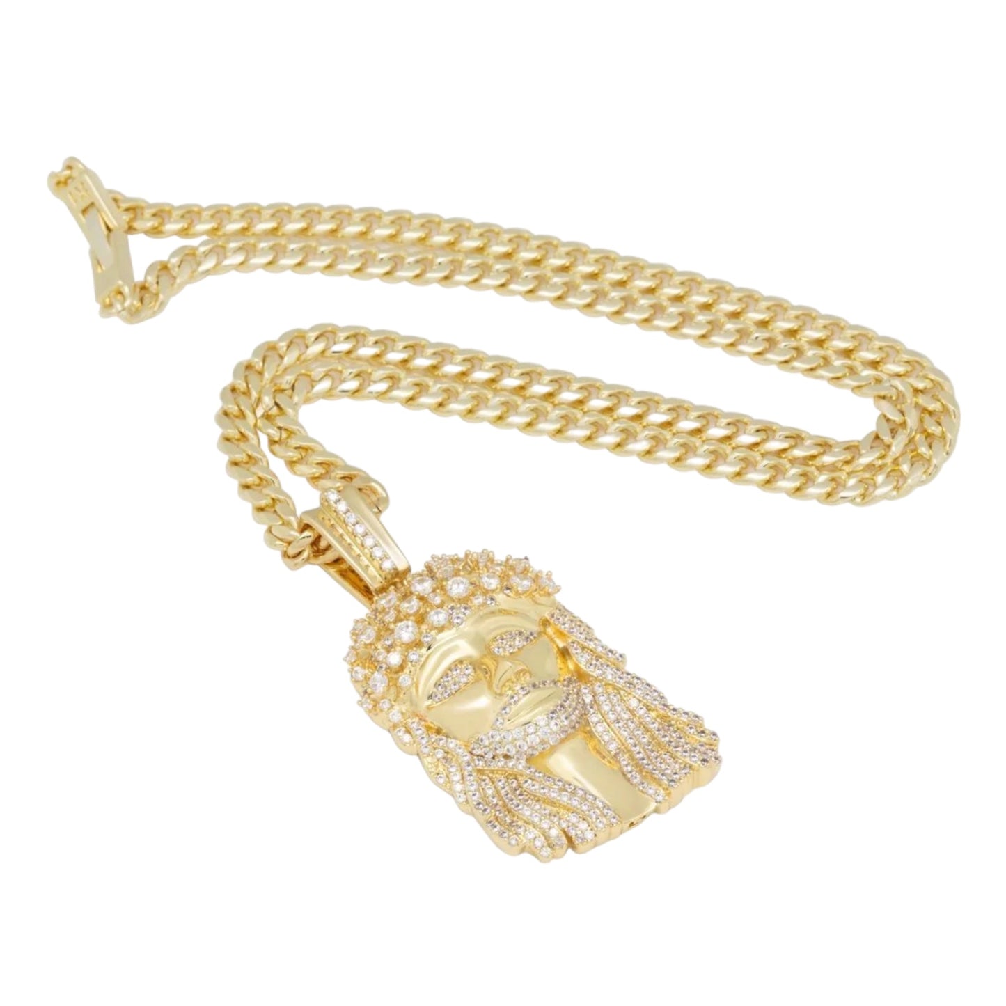 KING ICE: 14K Biggie Jesus Necklace