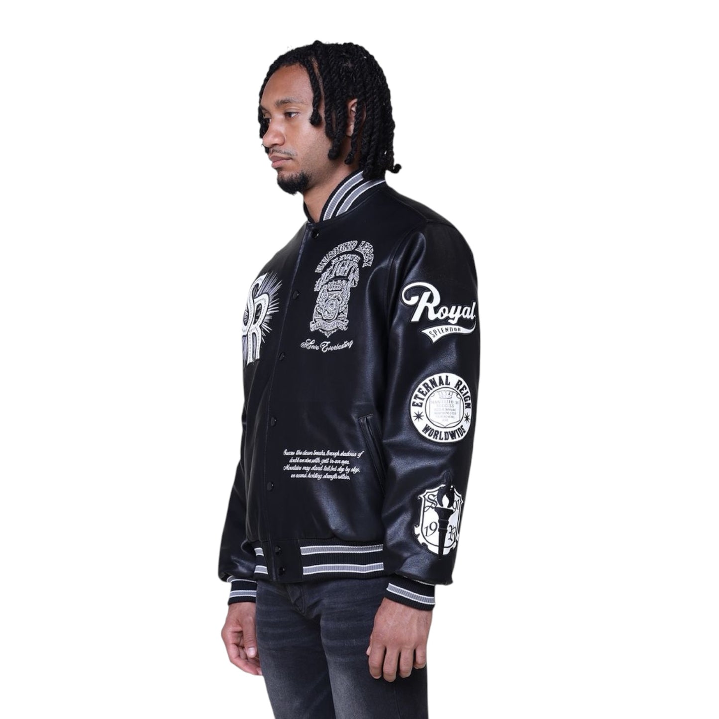 SMOKE RISE: Legacy PU Varsity Jackete 25699