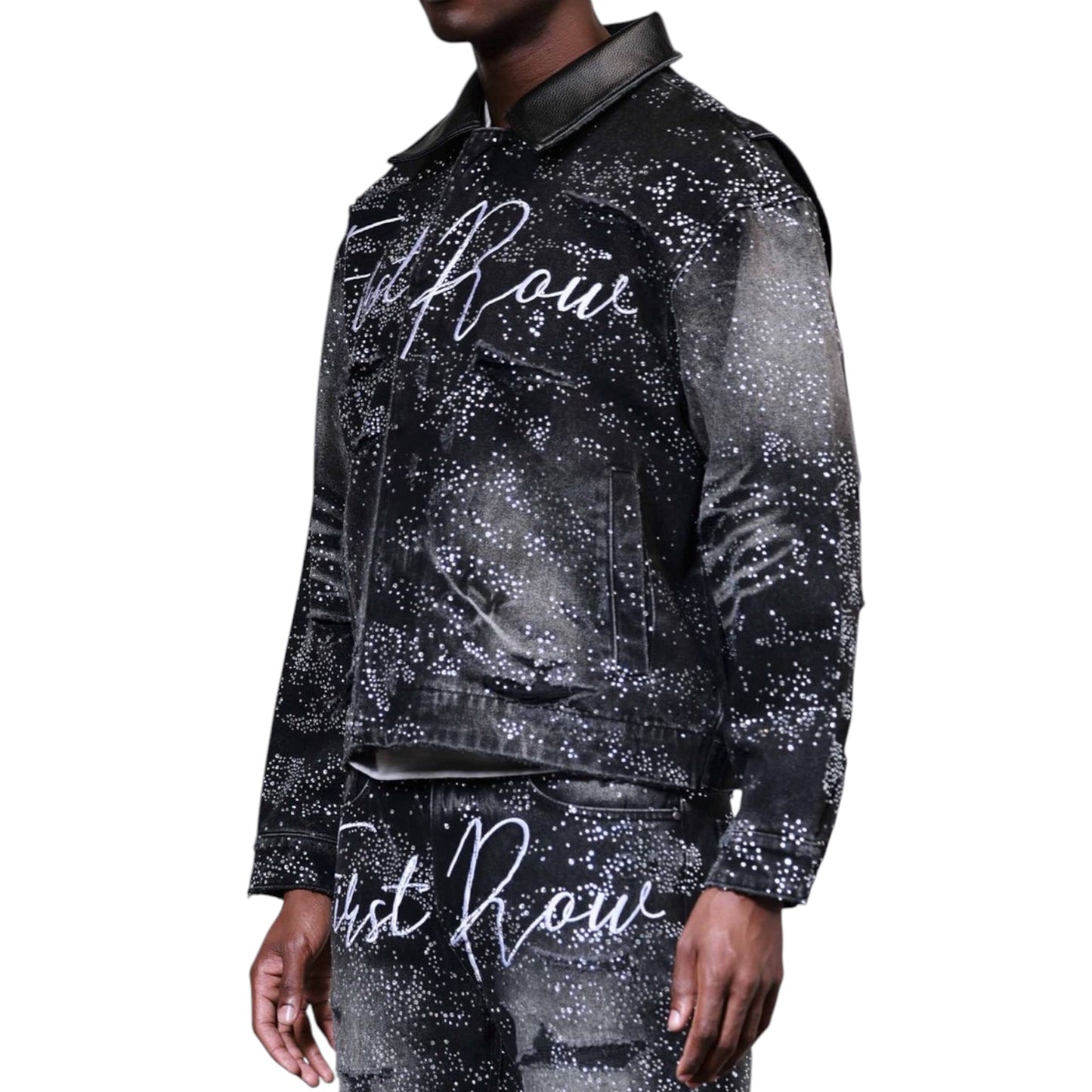 FIRST ROW: Rhinestone Workwear Jacket FRJ2133