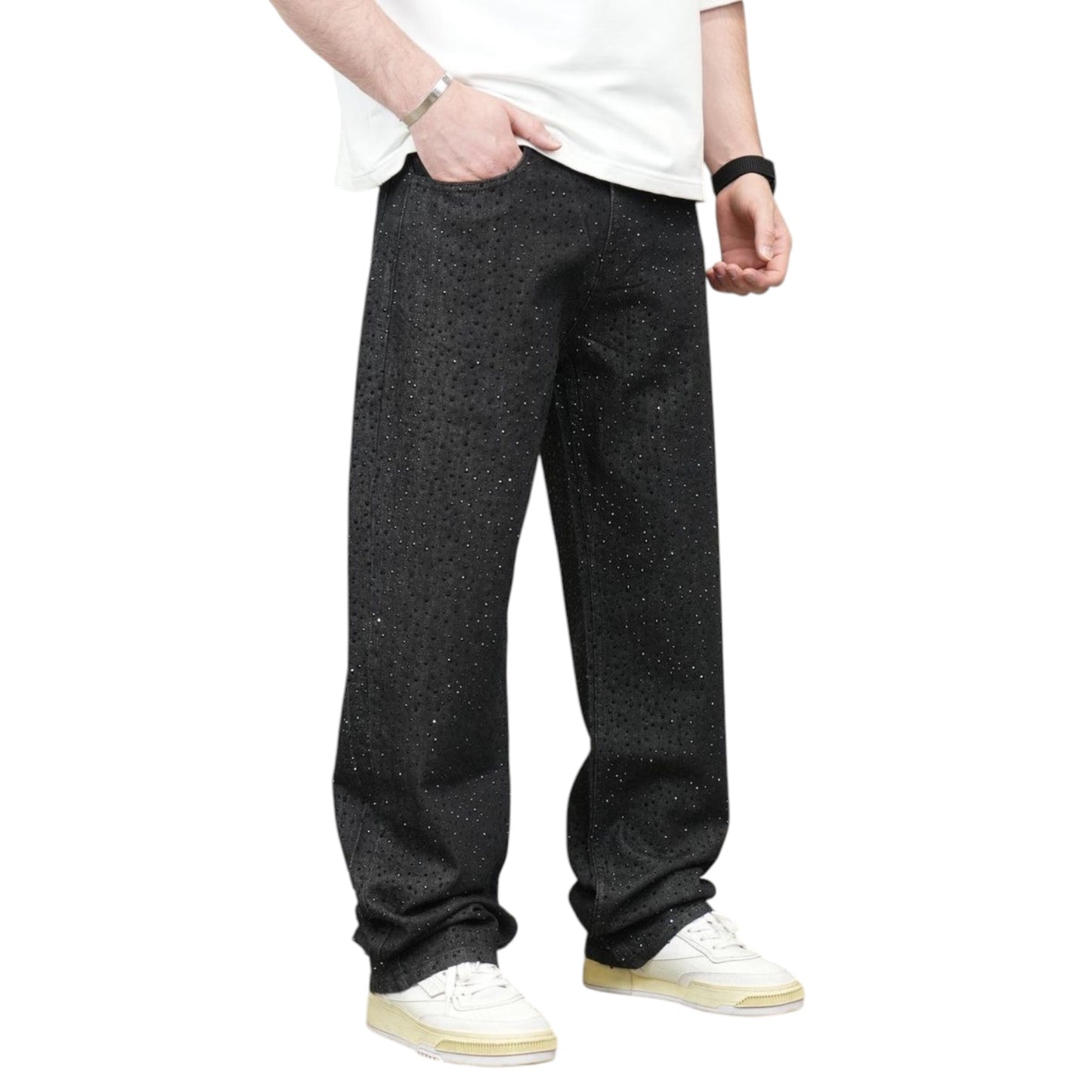 RICH GANG: Rhinestone Baggy Denim 2Y98