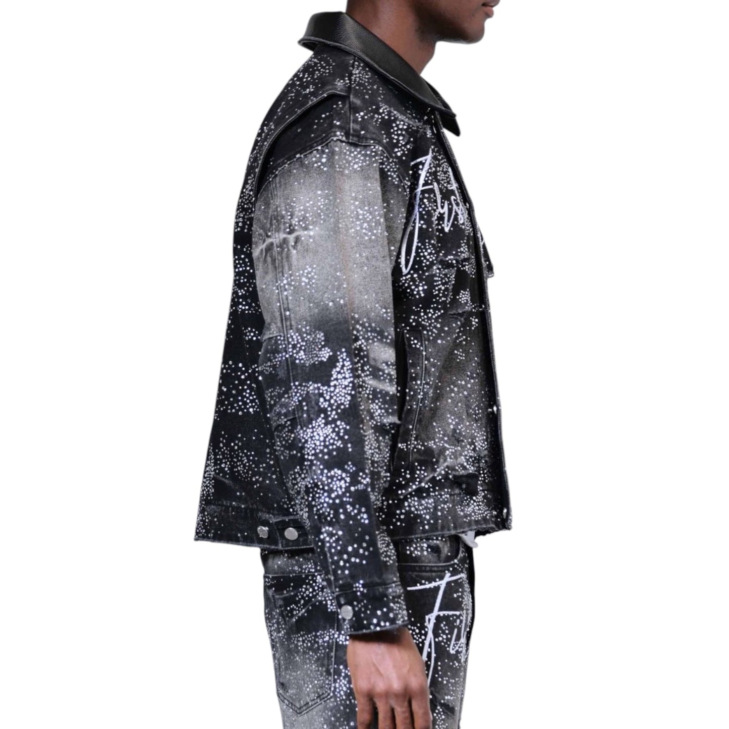 FIRST ROW: Rhinestone Workwear Jacket FRJ2133