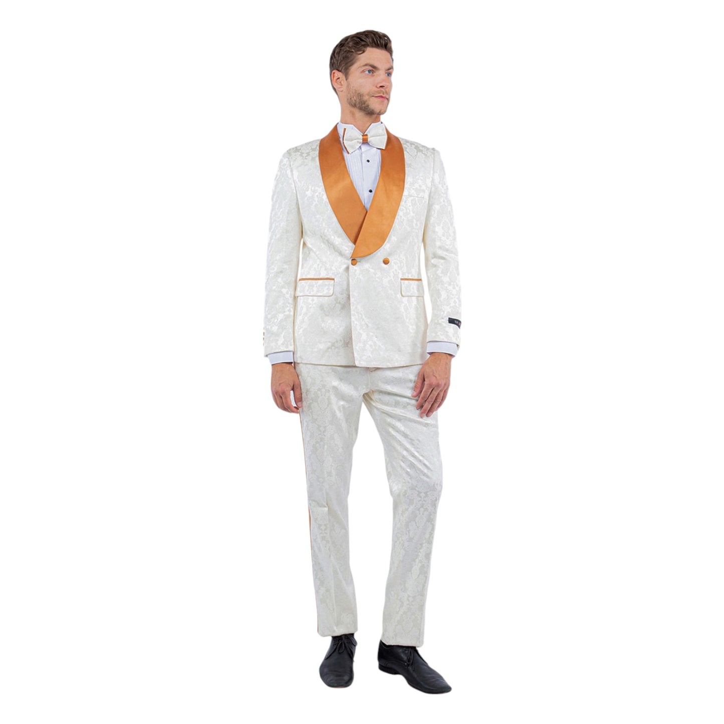 TAZZIO: Satin Lapel Skinny Fit Suit M341SK