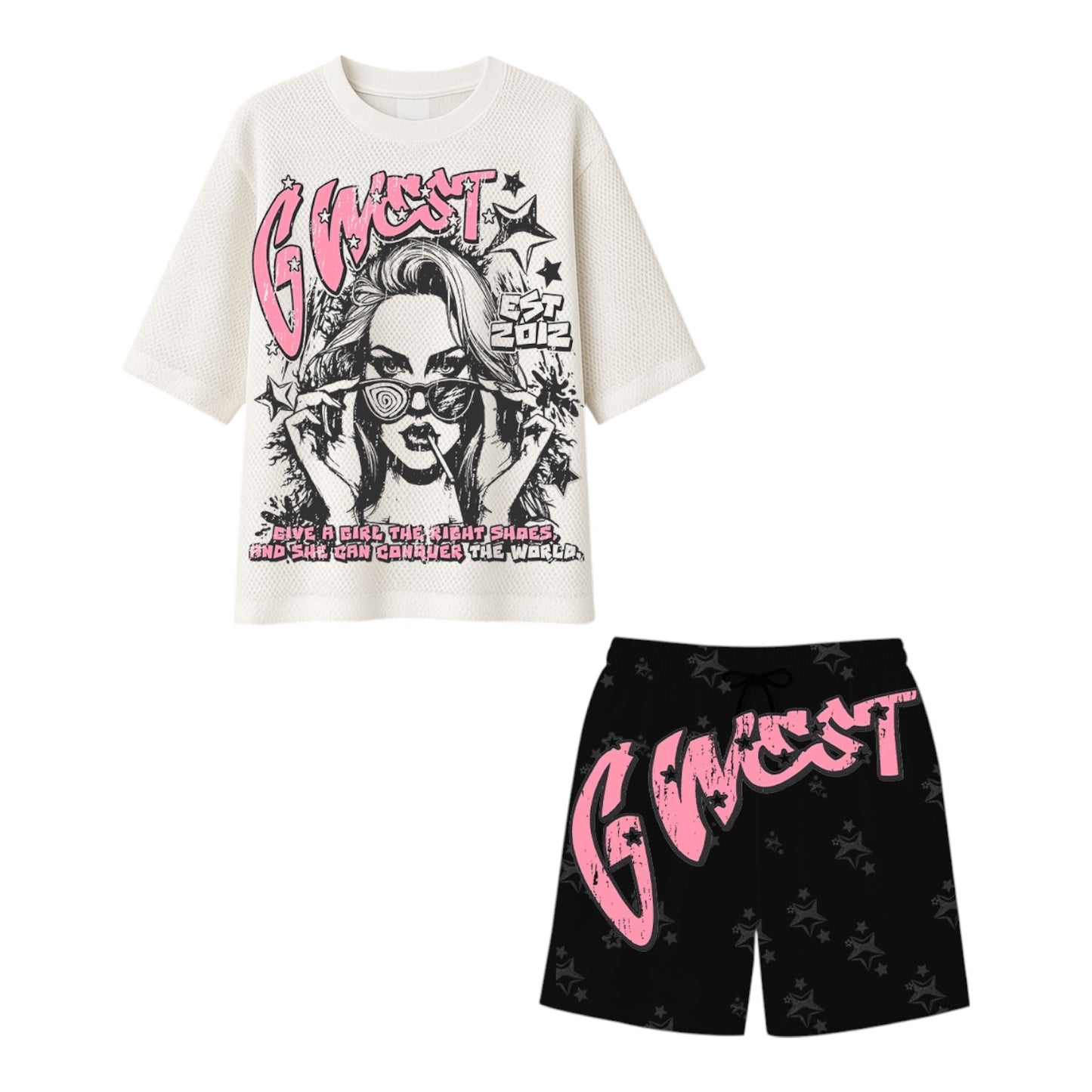 G*WEST: My Girl Mesh Short Set 5003