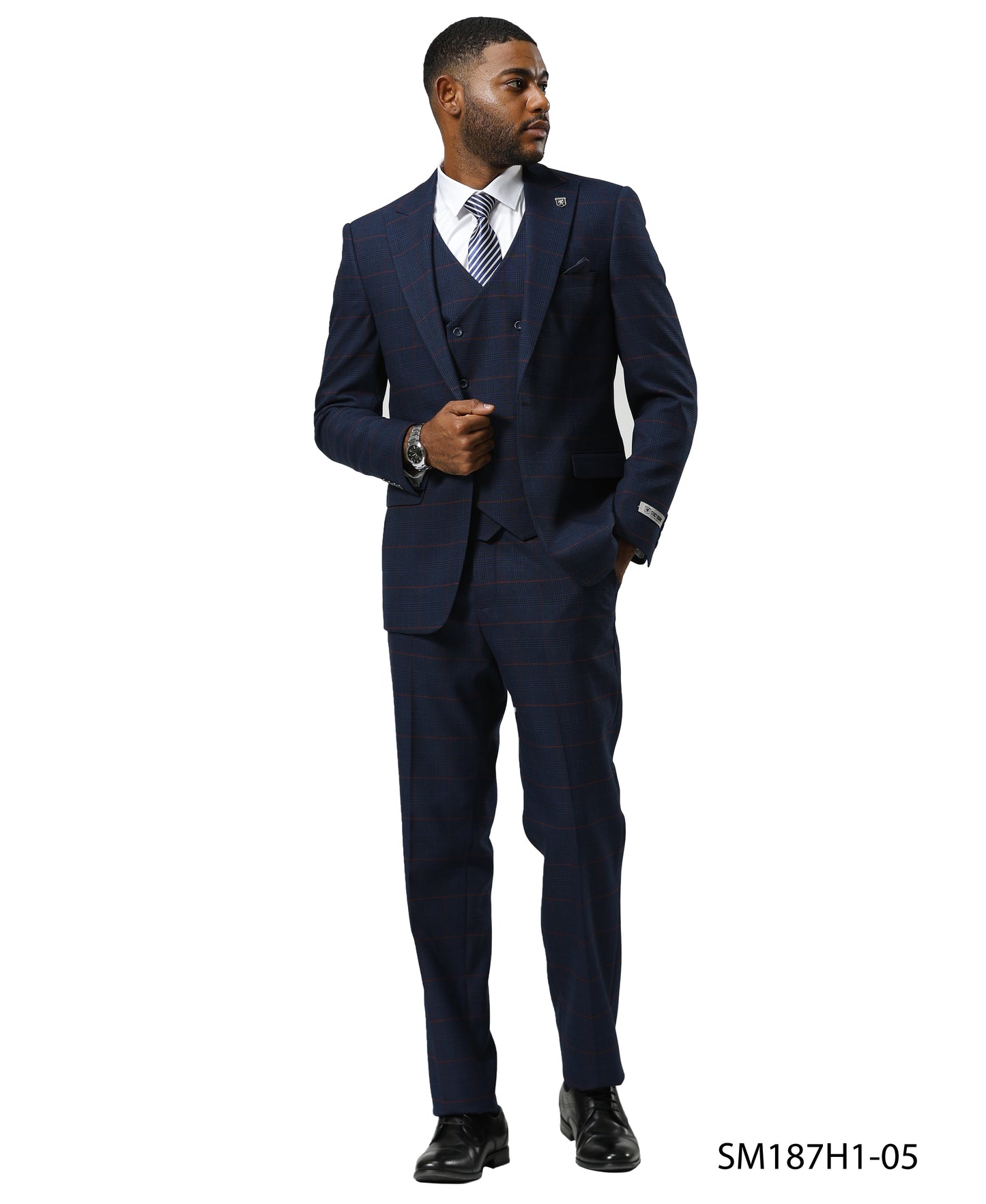 Mens Suit Windowpane by Stacy Adams