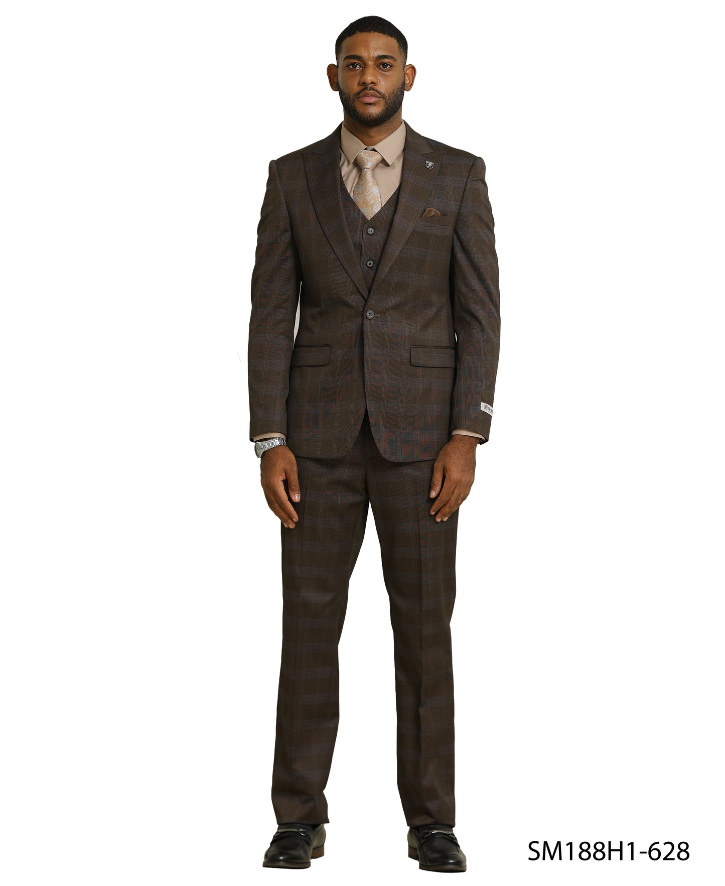 Mens Suit Glen Check by Stacy Adams