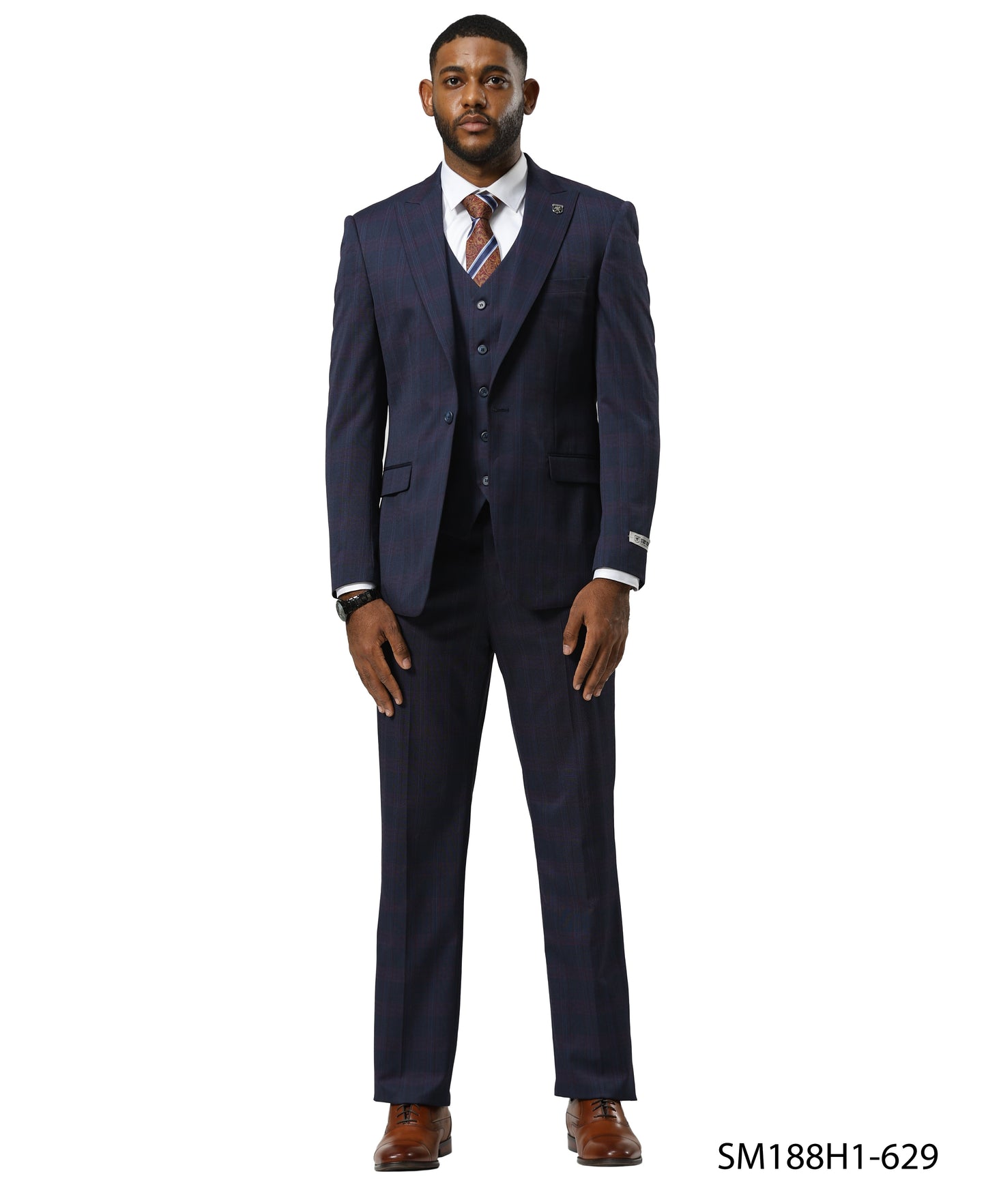 Mens Suit Glen Check by Stacy Adams
