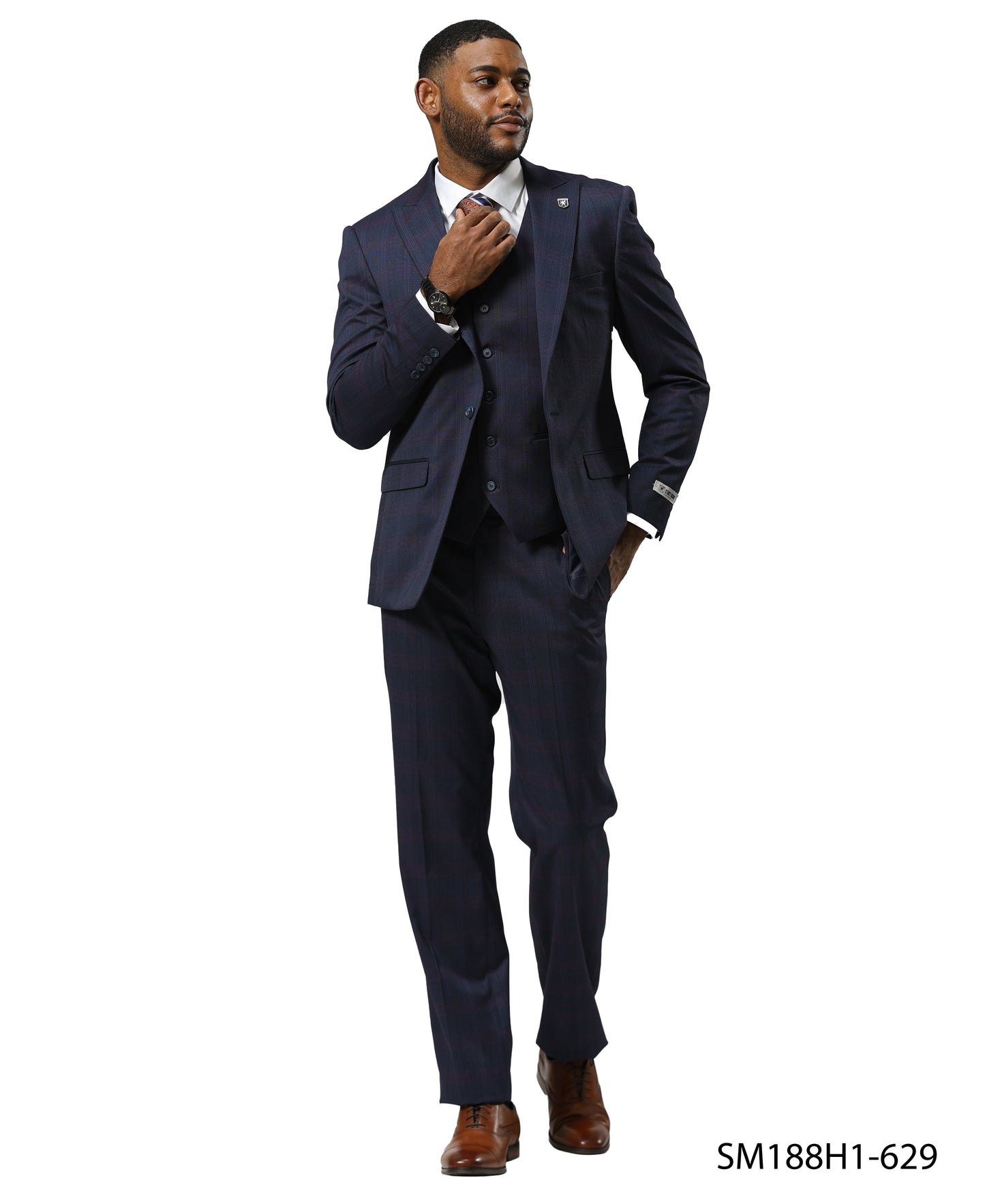 Mens Suit Glen Check by Stacy Adams