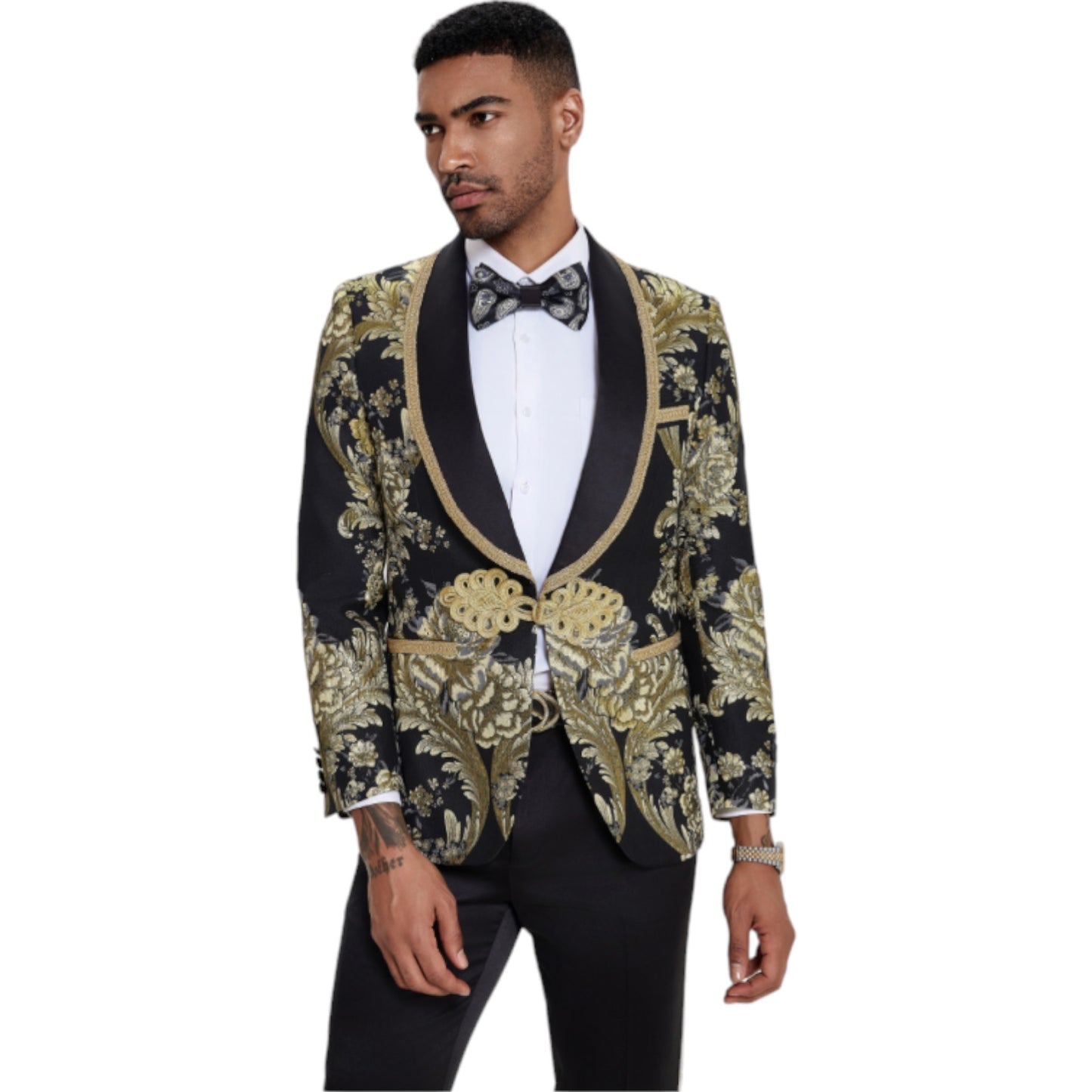 TAZZIO: Textured 3pc Skinny Fit Suit M413SK-02