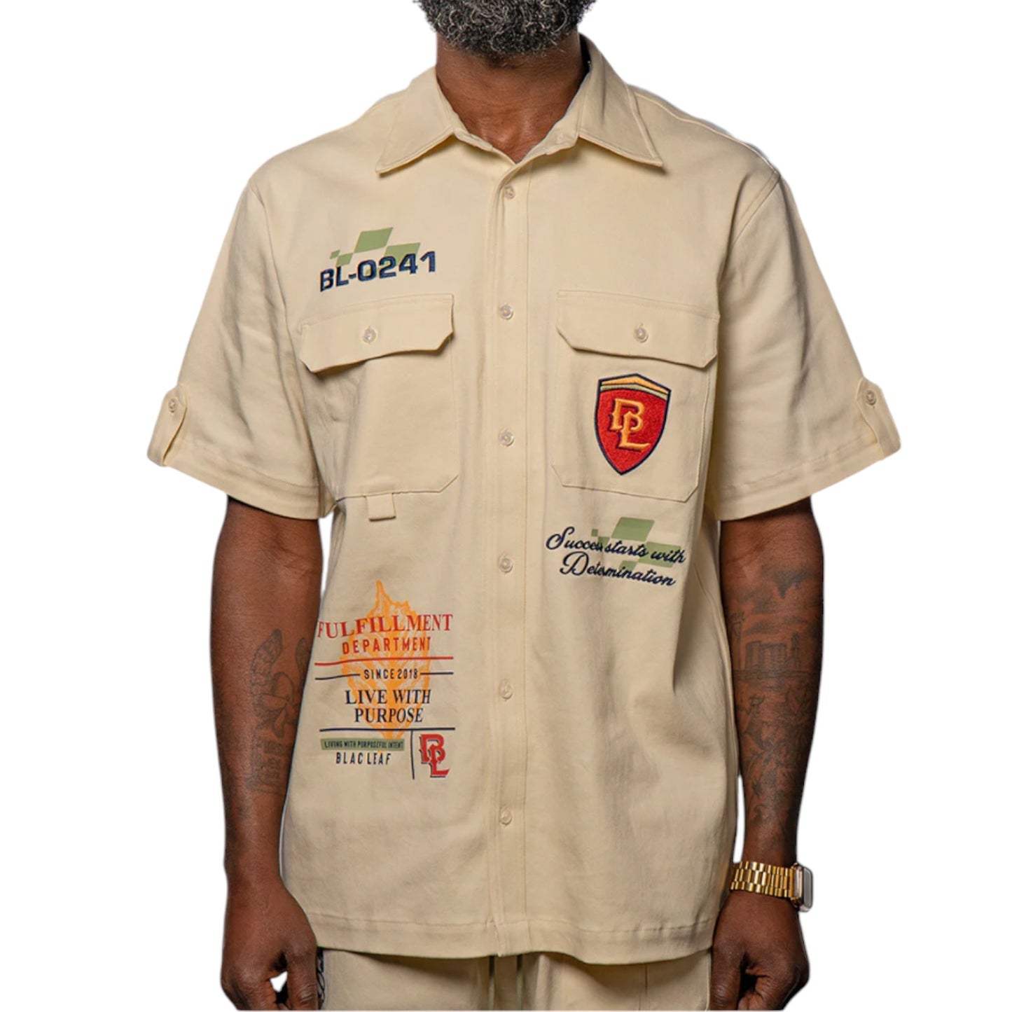 BLAC LEAF: Fulfillment Dept. Button Up 100