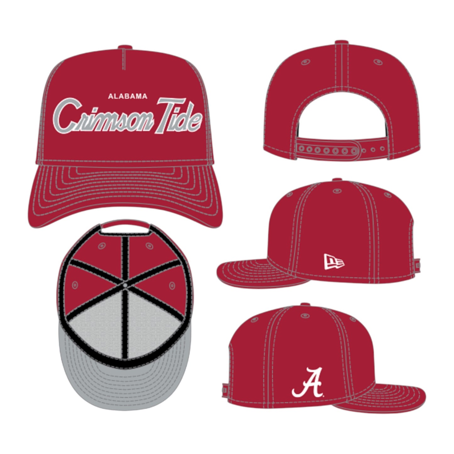 NEW ERA: Crimson Tide Script Snapback 60592111
