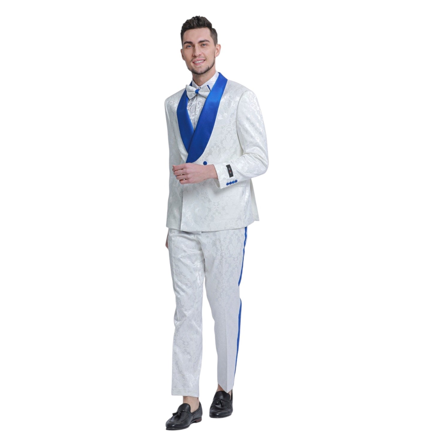 TAZZIO: Satin Lapel Skinny Fit Suit M341SK