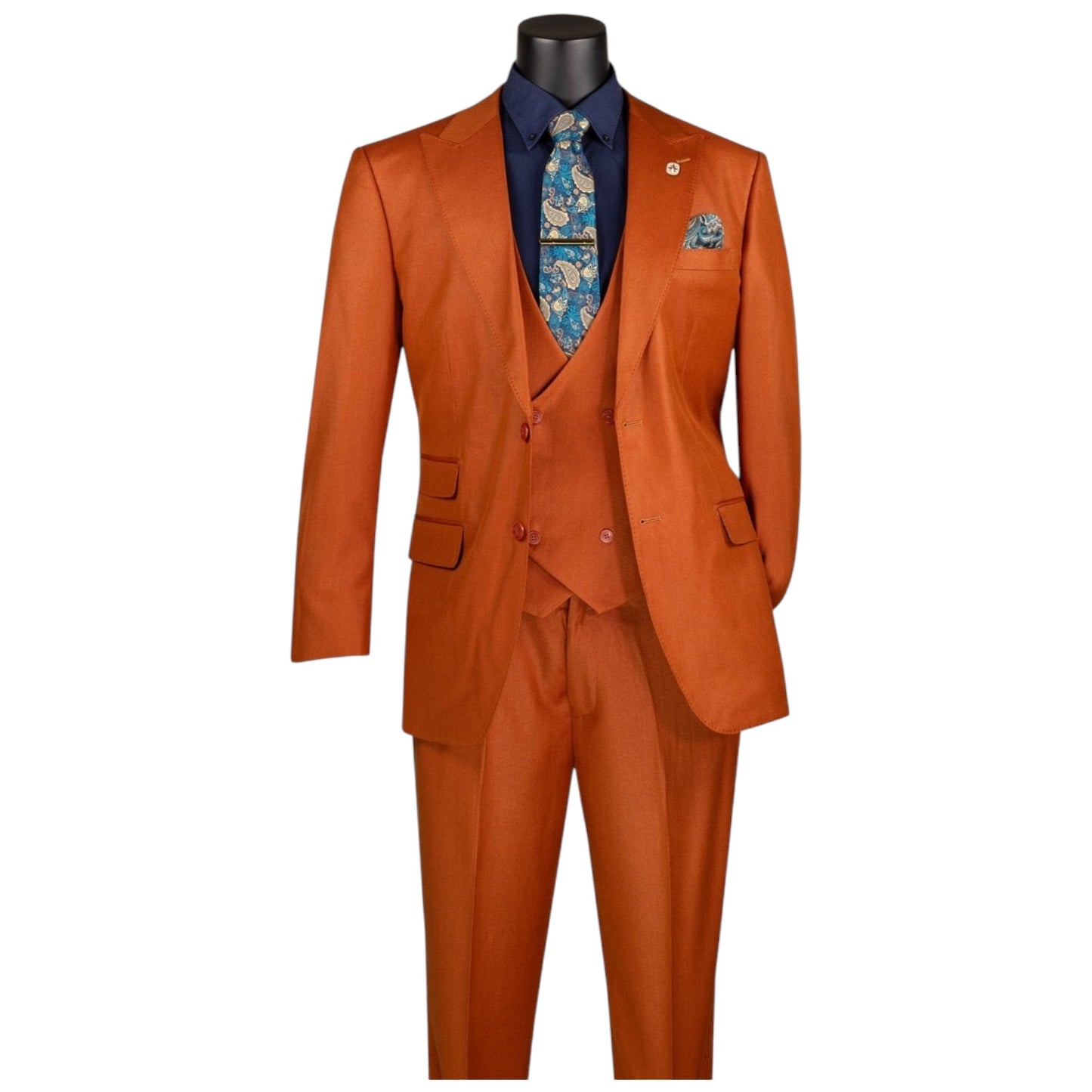VINCI: Sharkskin 3pc Modern Suit V2RK-5