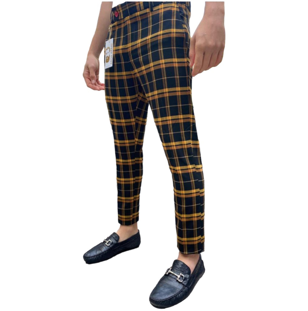 DJ PLUS: Plaid Skinny Dress Pants ON42
