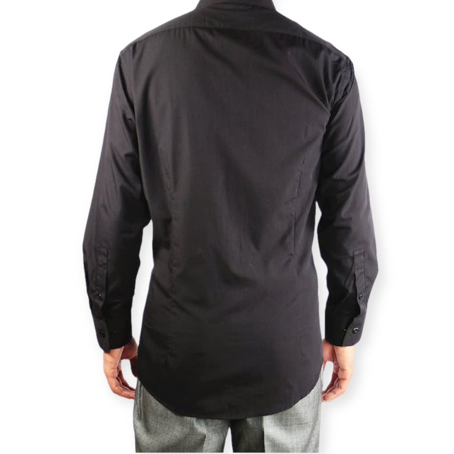 AMANTI: Slim Dress Shirt Black