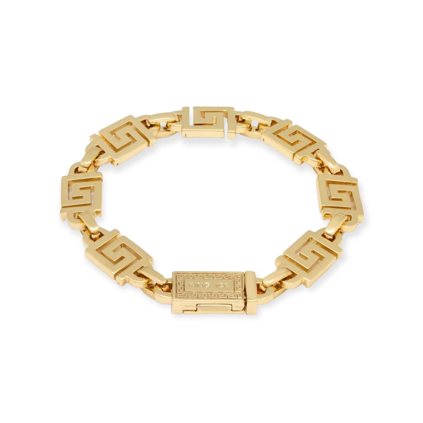 KING ICE: 10mm Iced Greek Key Bracelet