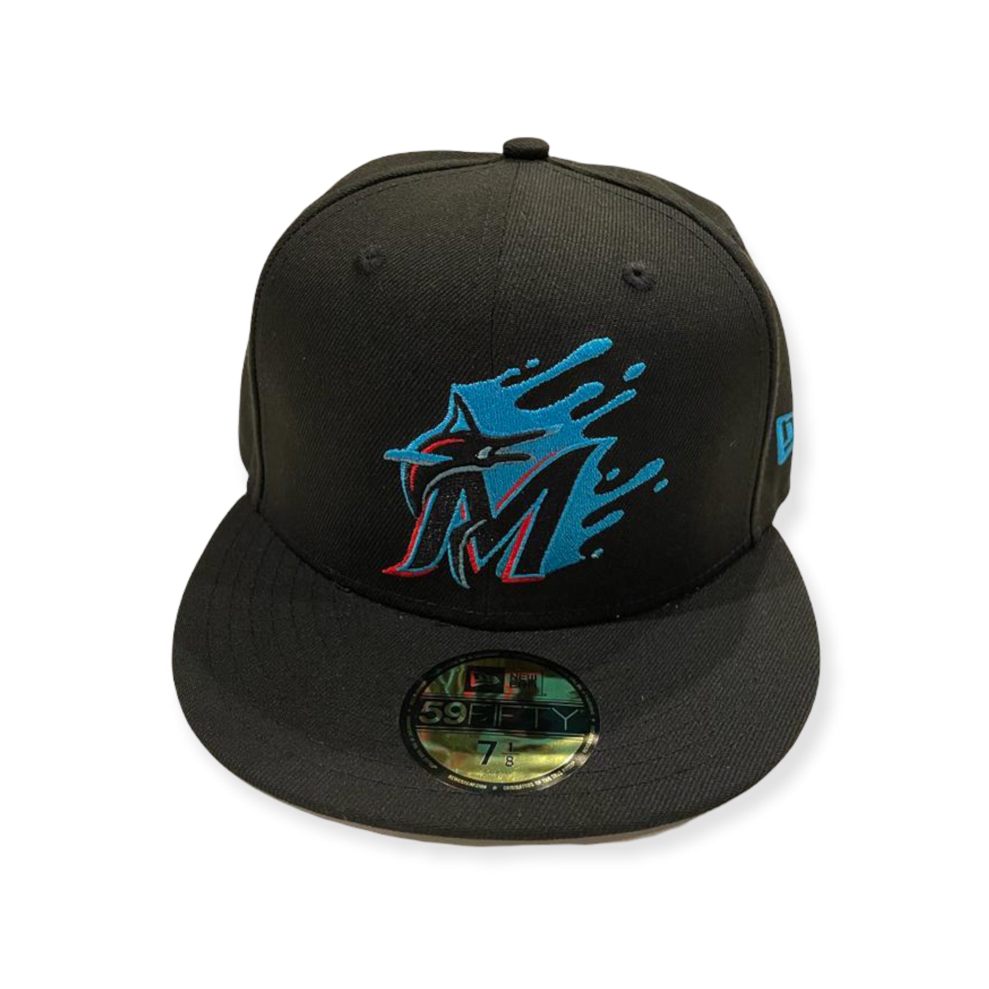 Miami Marlins ALL-OVER SCRIBBLE Black Fitted Hat by New Era