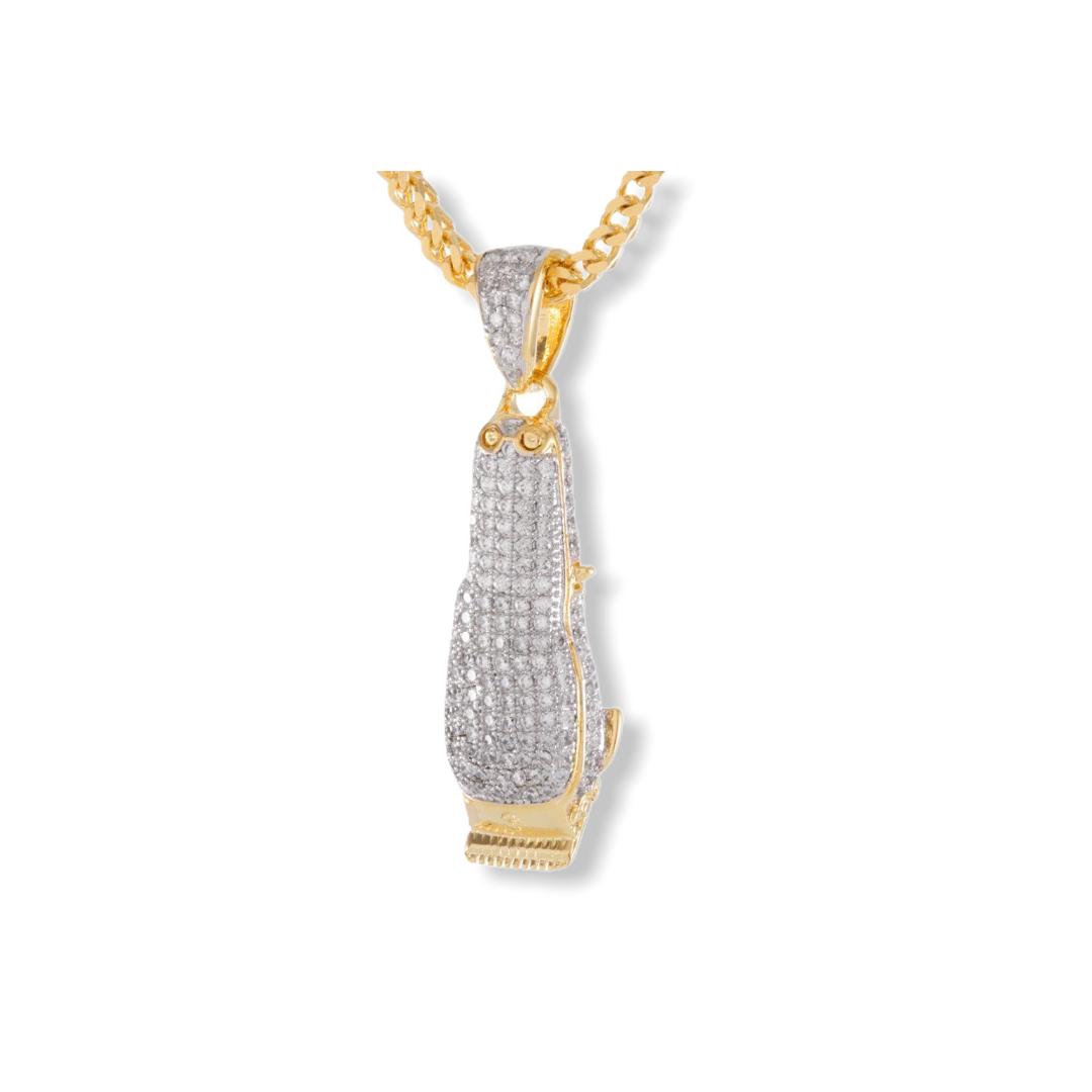 KING ICE: Gold Barber Shop Clippers Necklace - On Time Fashions Tuscaloosa